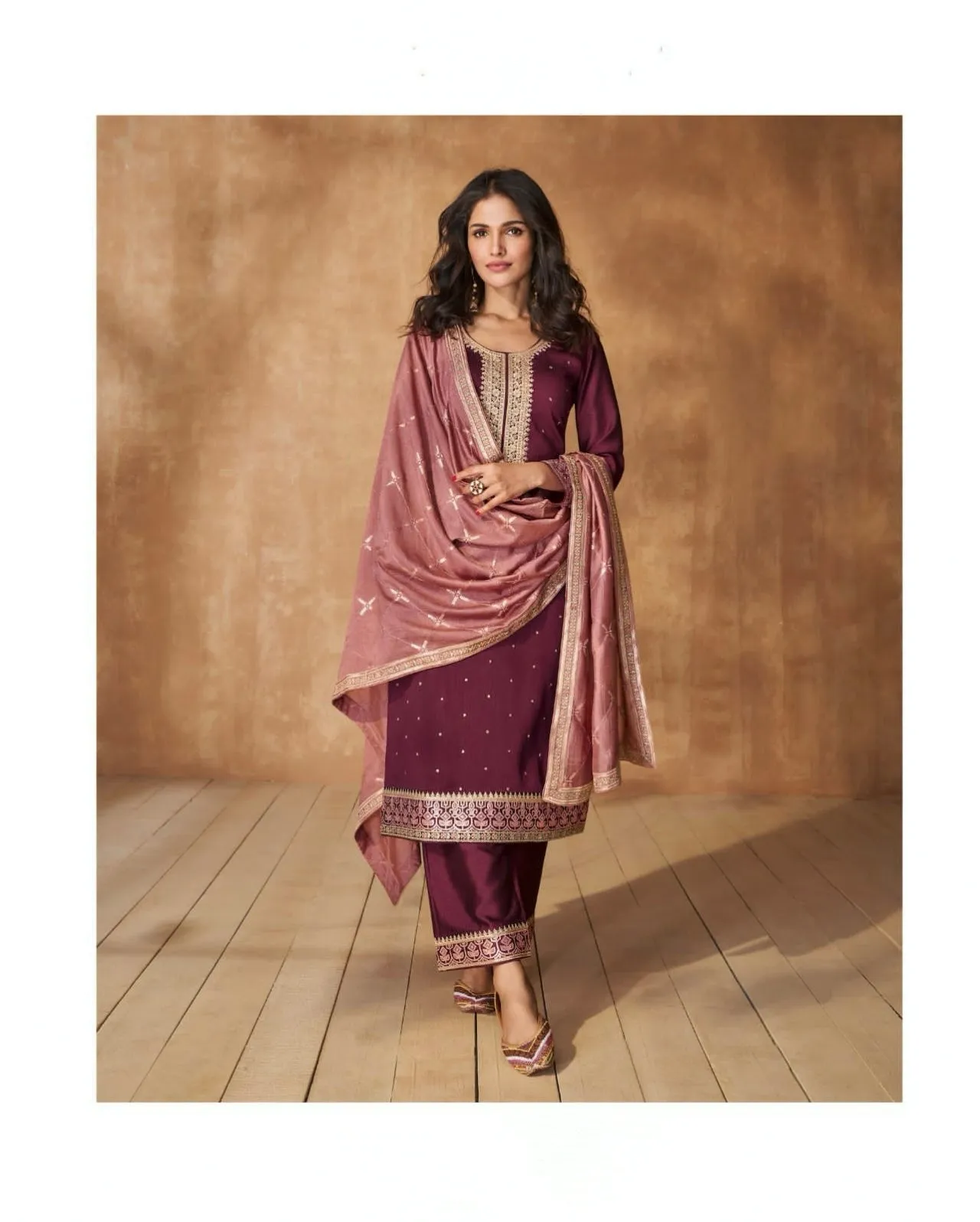 Aashirwad Gulkand Ameena Premium Silk Ready Made Suit D.No.9866