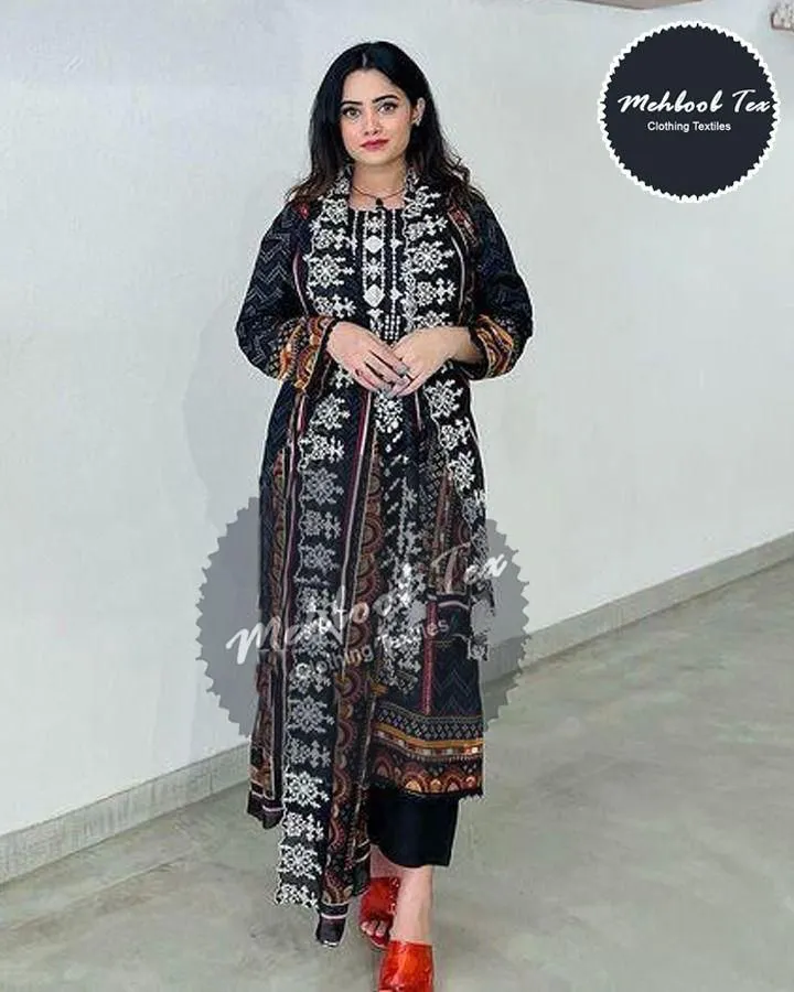 Beautiful Designer Mehboob Tex 1183 A Sahnaz Self Pakistani Suits