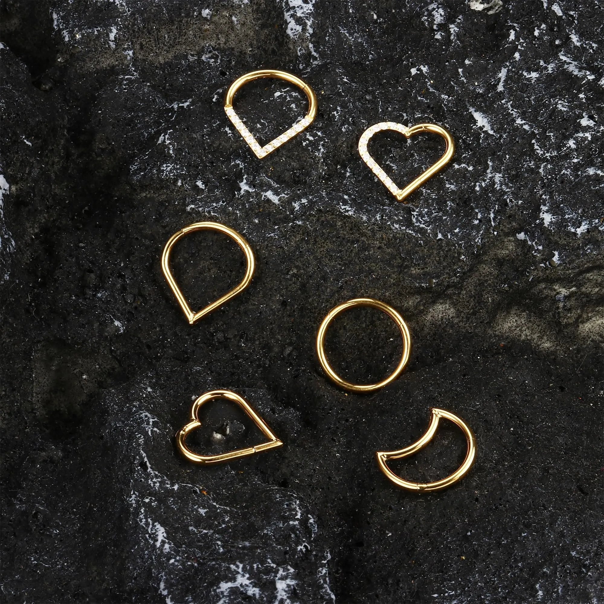 BESTEEL 6 Pcs 16G Septum Piercing Rings Stainless Steel Suptum Clicker Conch Piercing jewellery for Women Men Tragus Daith Rook Cartilage Helix Nose Ring Earrings Lip Piercing Jewellery G