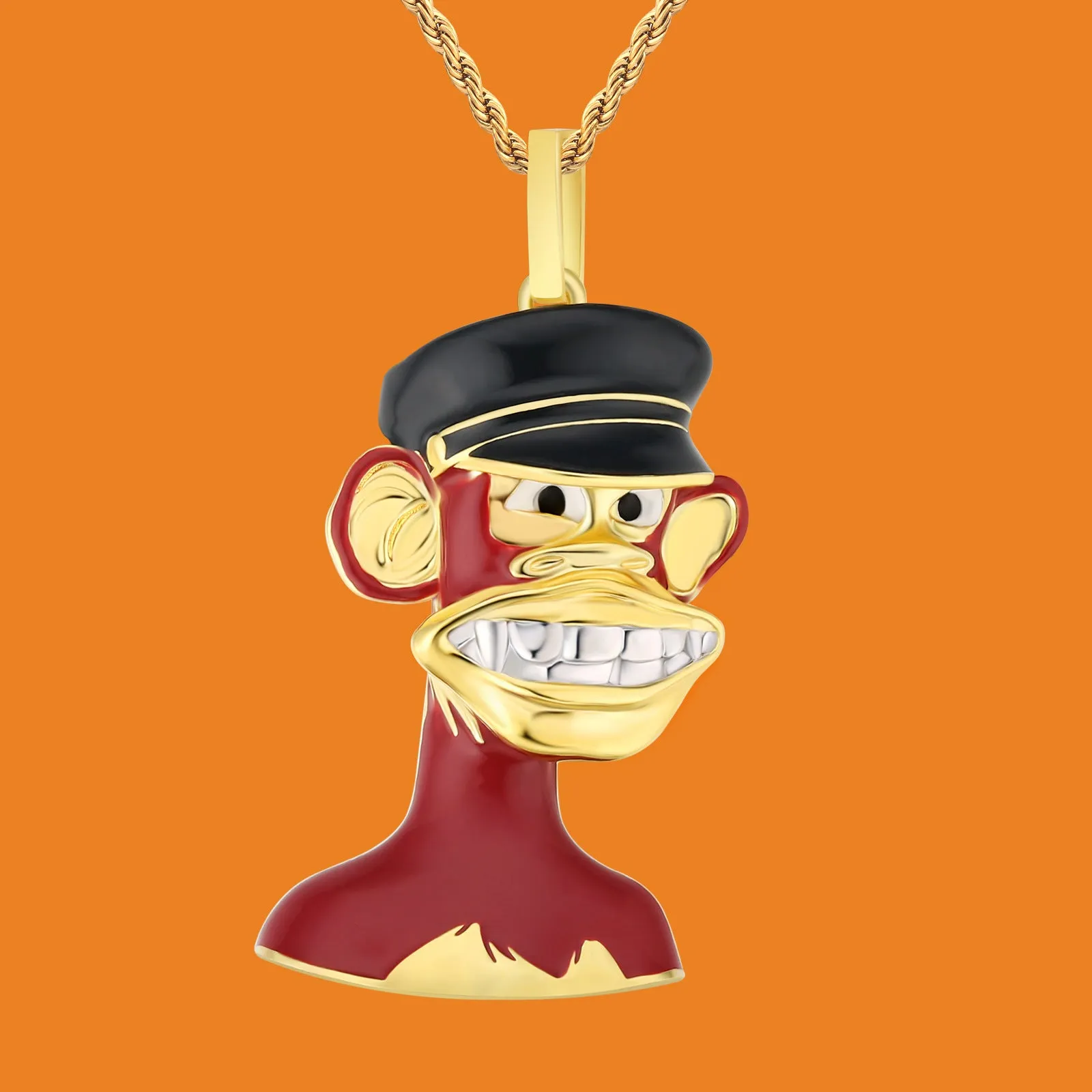 Bored Ape NFT Pendant with white teeth