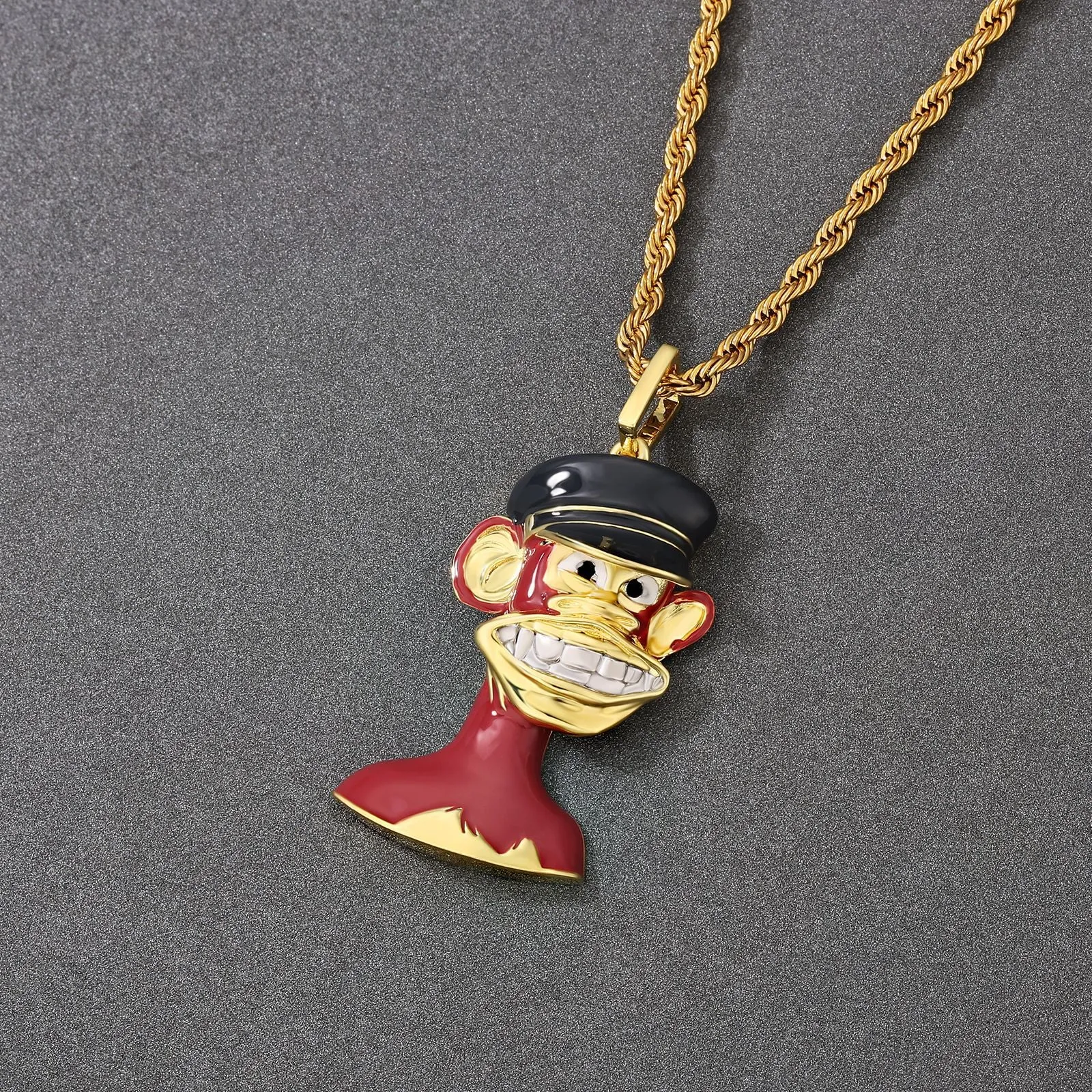Bored Ape NFT Pendant with white teeth