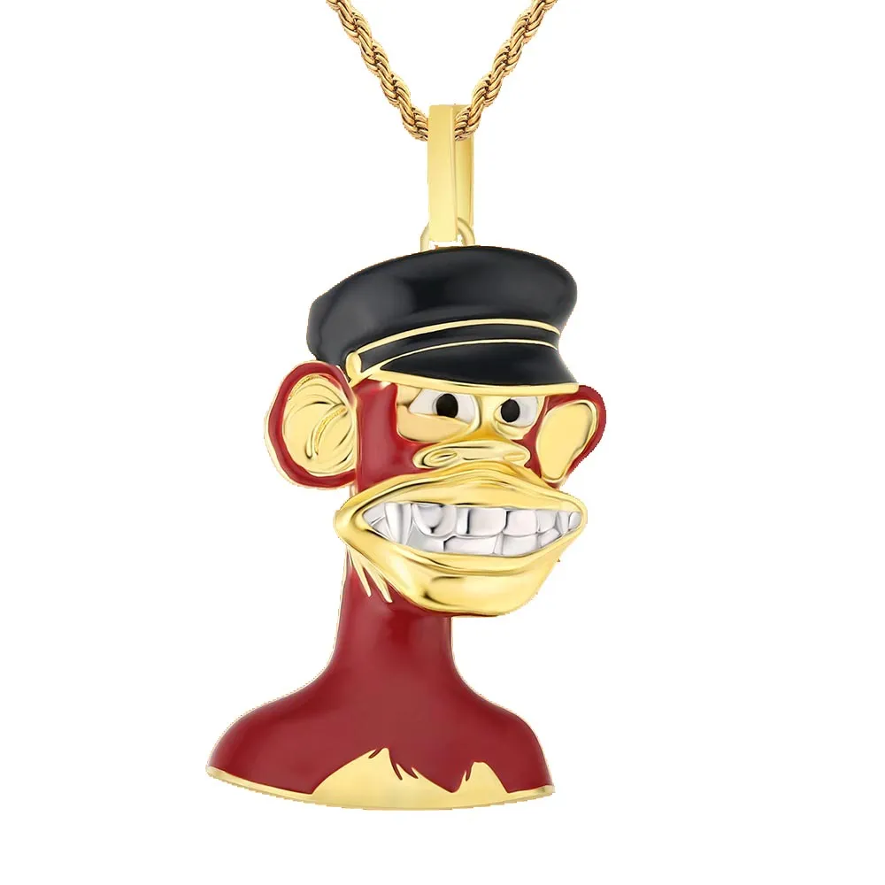 Bored Ape NFT Pendant with white teeth