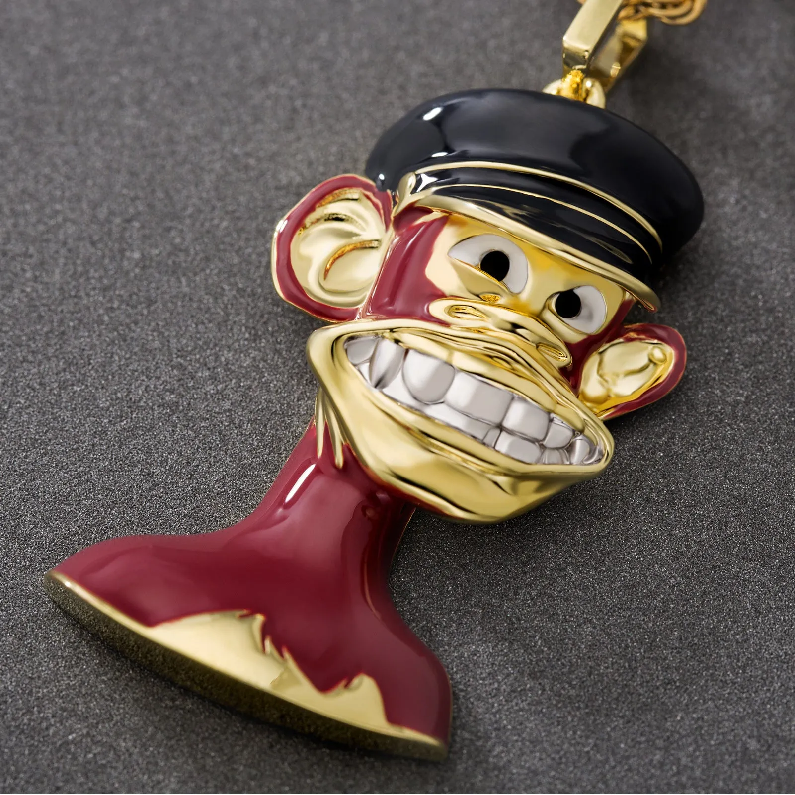 Bored Ape NFT Pendant with white teeth