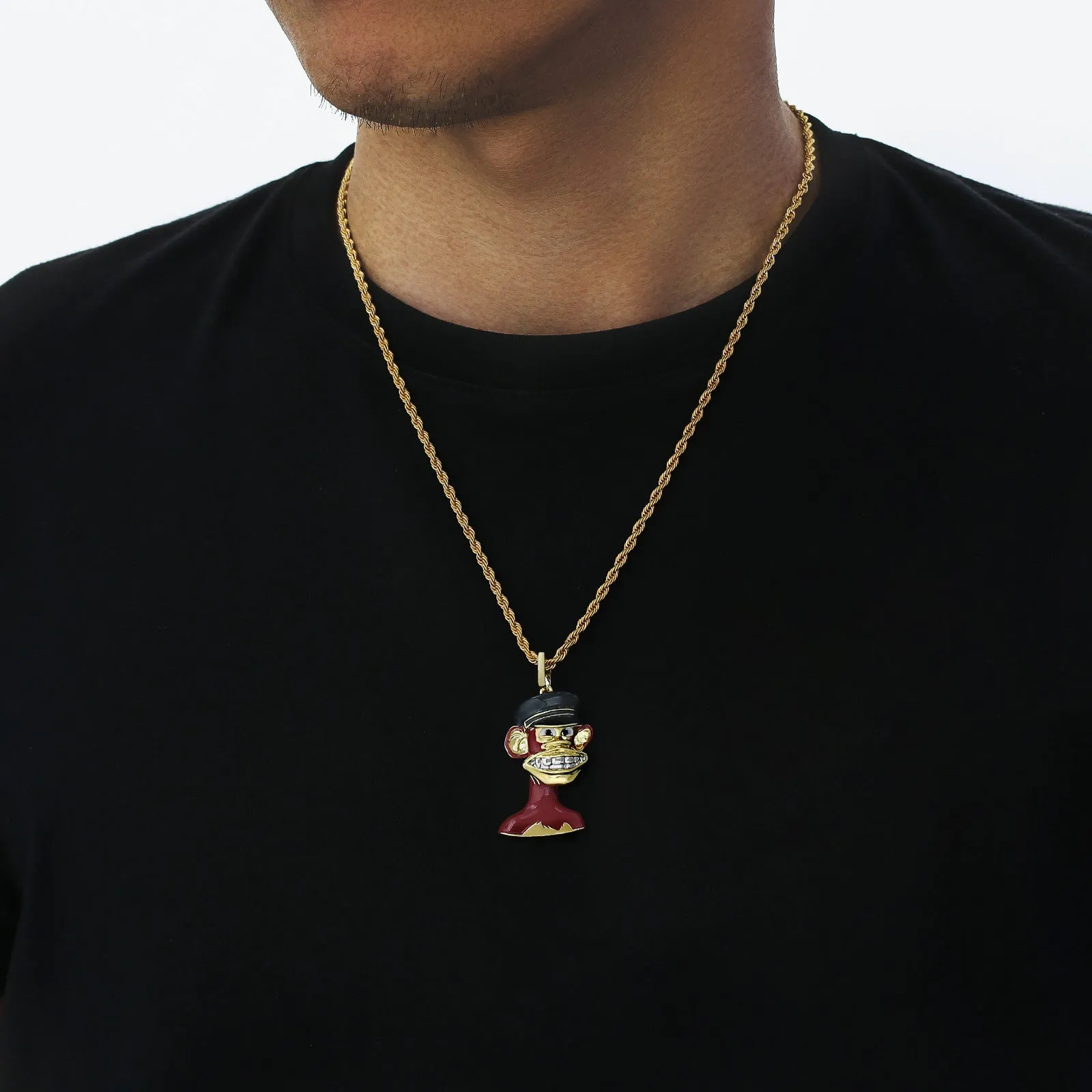 Bored Ape NFT Pendant with white teeth