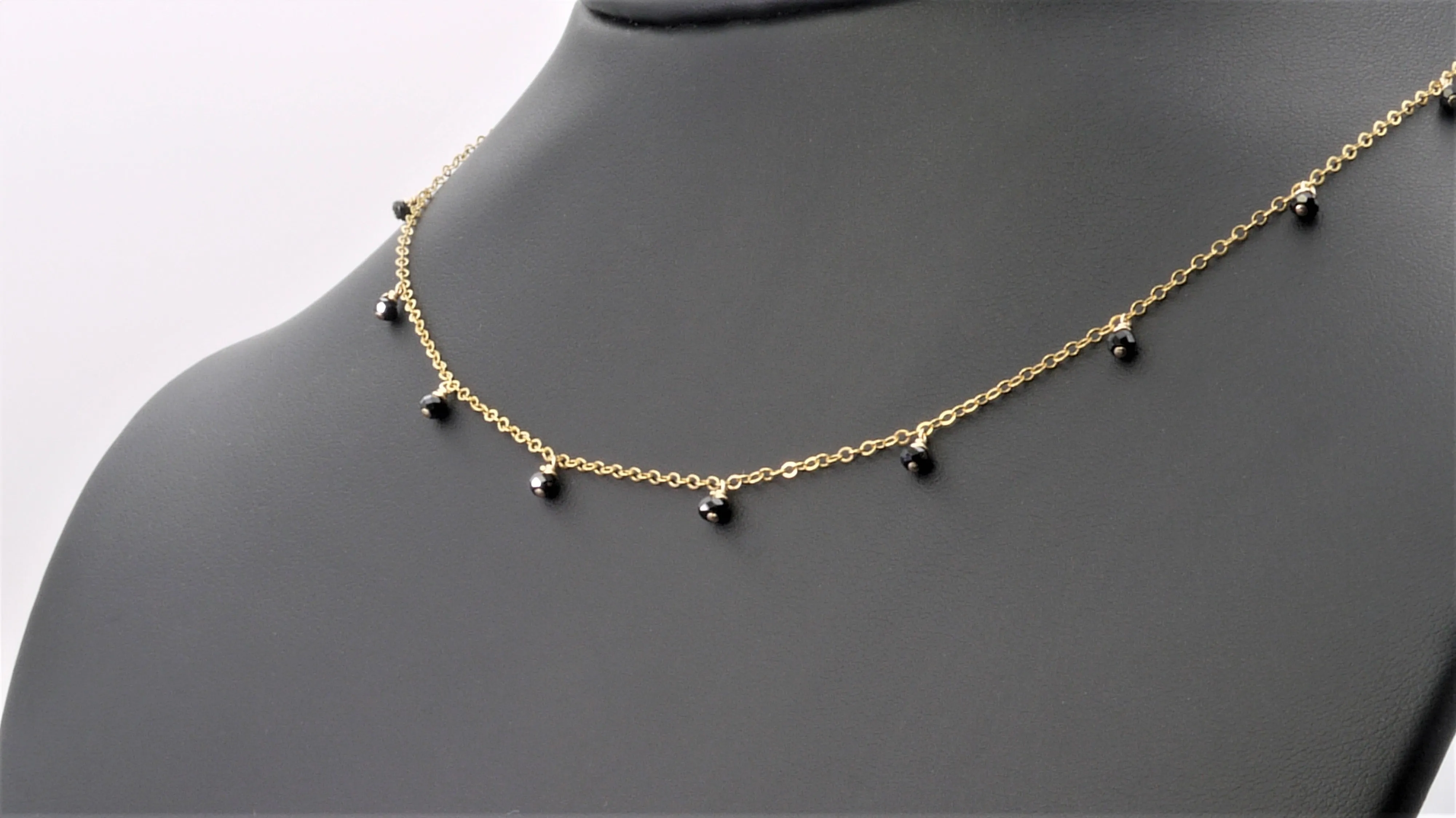 Dainty Black Spinel Choker Necklace