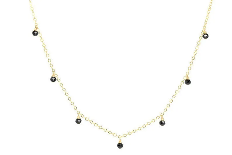 Dainty Black Spinel Choker Necklace
