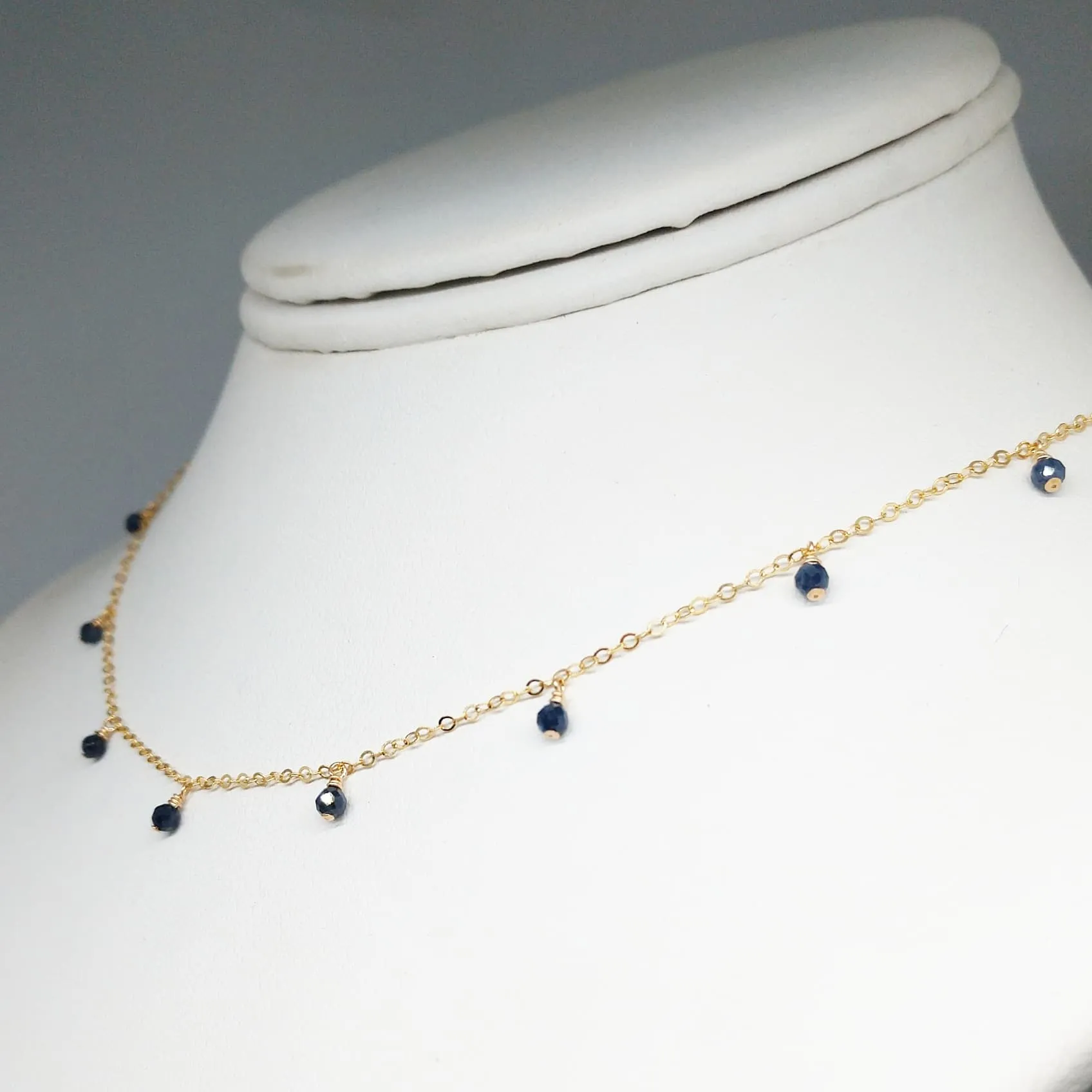 Dainty Black Spinel Choker Necklace