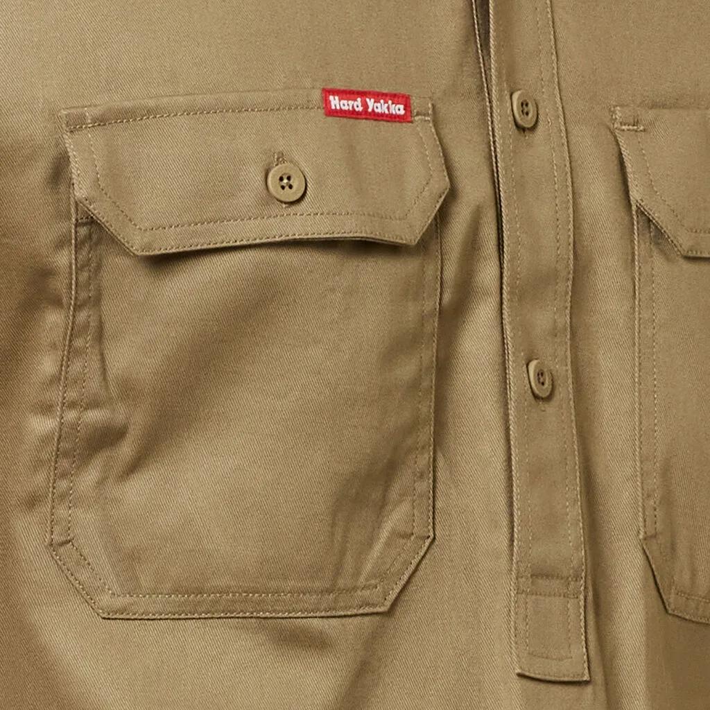 Hard Yakka Short Sleeve Closed Front Cotton Drill Work Shirt (Y07540)
