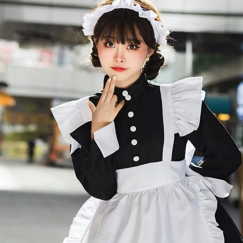 Kawaii Classic Black And White Maid Lolita Dress