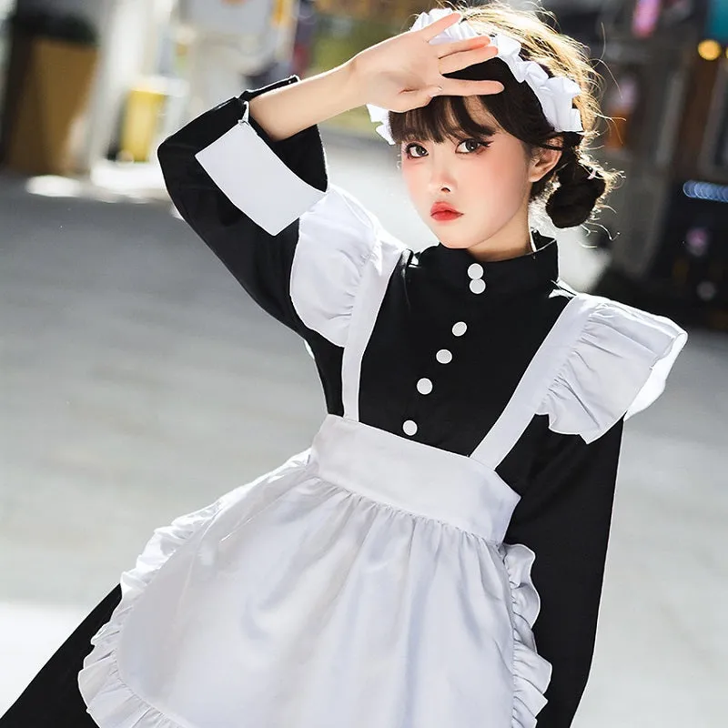 Kawaii Classic Black And White Maid Lolita Dress