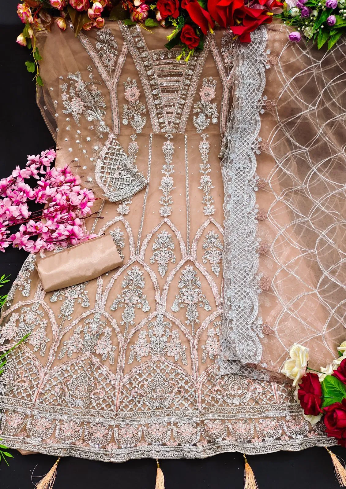 KF 115 Heavy Butterfly Net Exclusive Pakistani Salwaar Suit