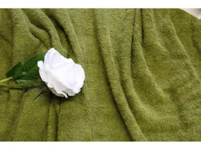 KHAKI - Pure Cotton Thick LUXURY TOWELLING Fabric 400gsm