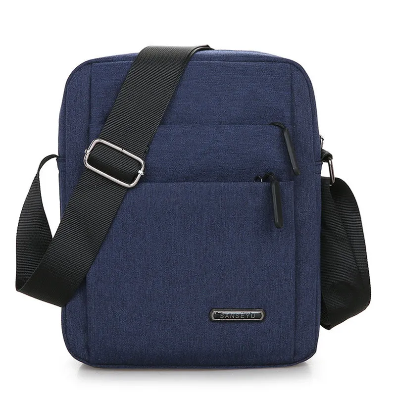 Lightweight Multi-Pocket Zipper Small Messenger Bag Casual Canvas Crossbody Purse