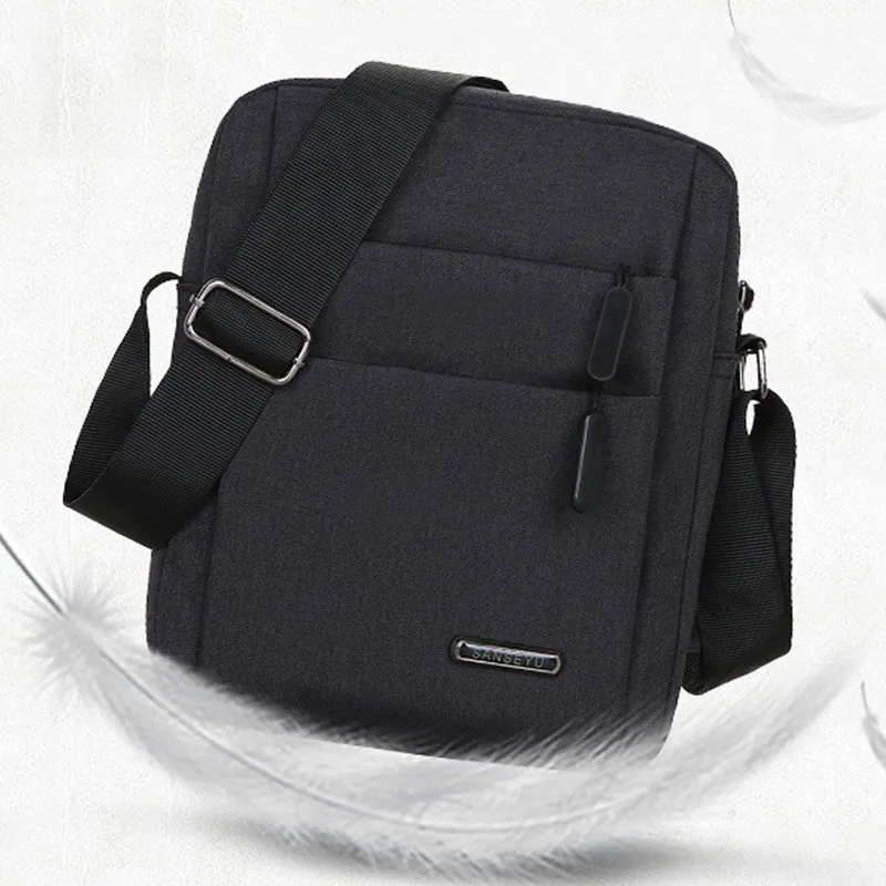 Lightweight Multi-Pocket Zipper Small Messenger Bag Casual Canvas Crossbody Purse