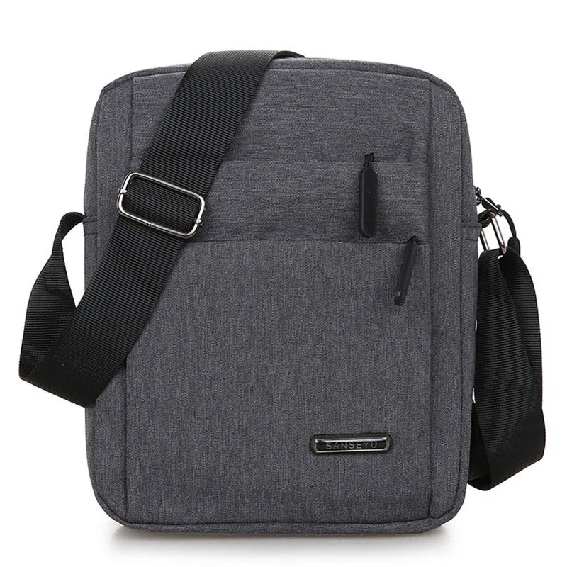 Lightweight Multi-Pocket Zipper Small Messenger Bag Casual Canvas Crossbody Purse