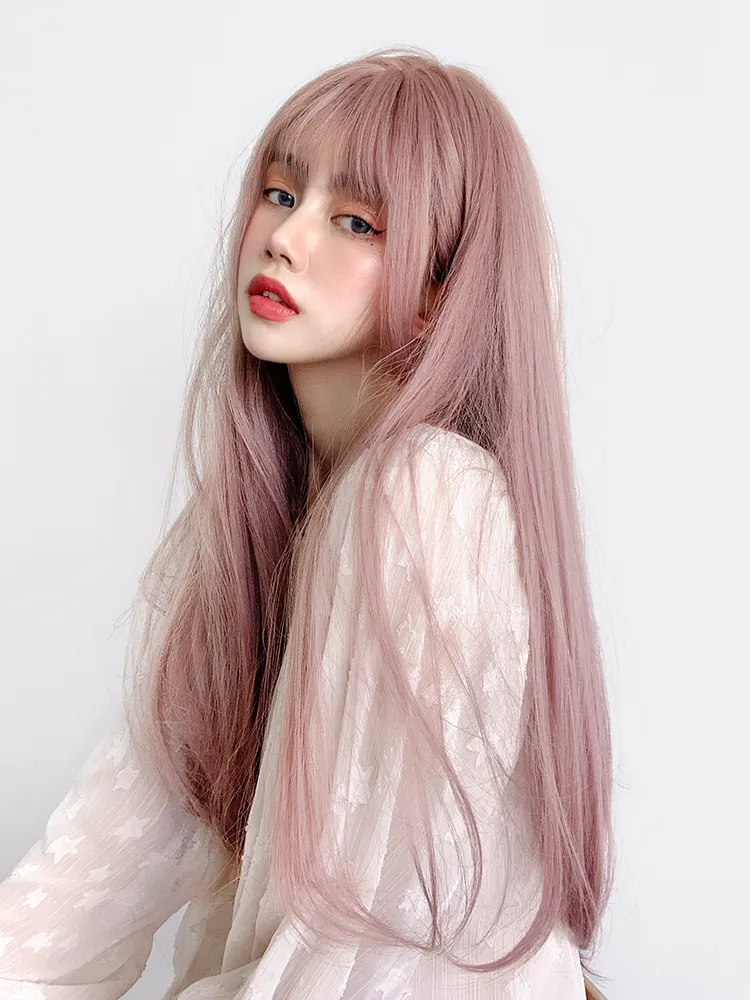 Lolita Pink Long Straight Wig