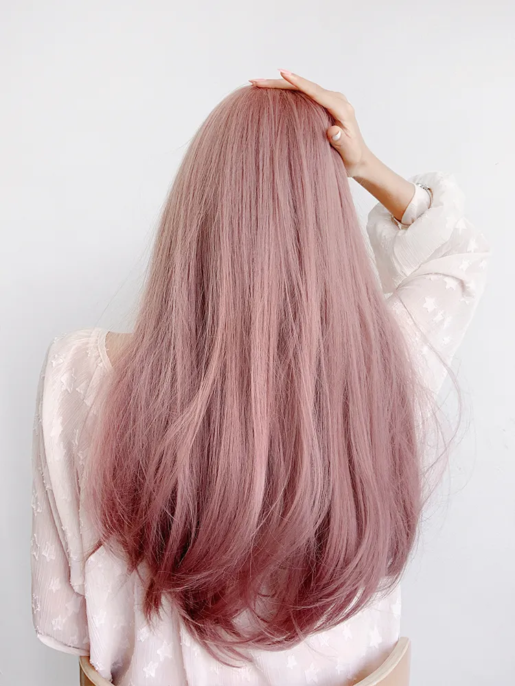 Lolita Pink Long Straight Wig
