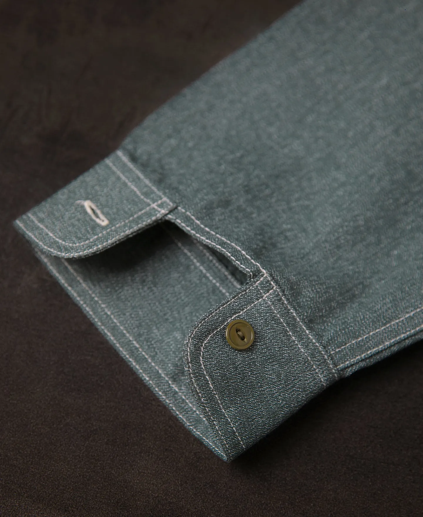 Lot 208 1930s Point Collar Work Shirt - Sage