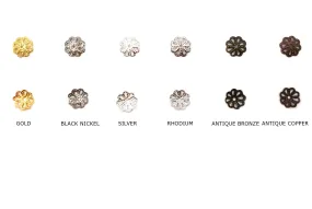 MP1322 Filigree Floral Bead Cap 8mm CHOOSE COLOR BELOW