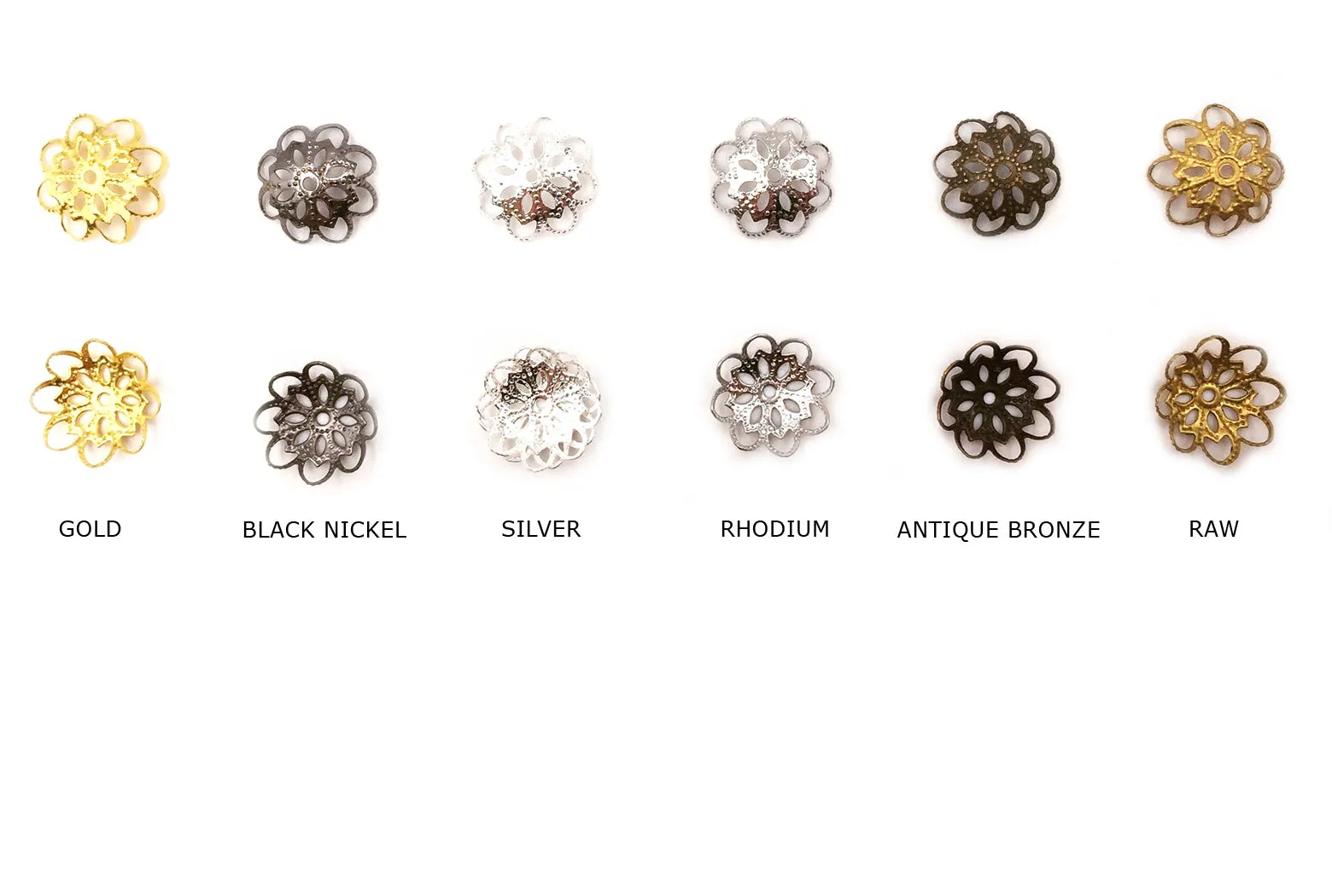 MP1323 Filigree Floral Bead Cap 10.6mm CHOOSE COLOR BELOW