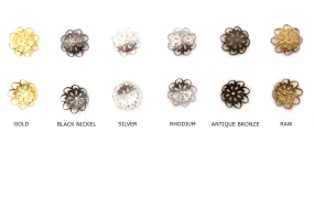 MP1323 Filigree Floral Bead Cap 10.6mm CHOOSE COLOR BELOW