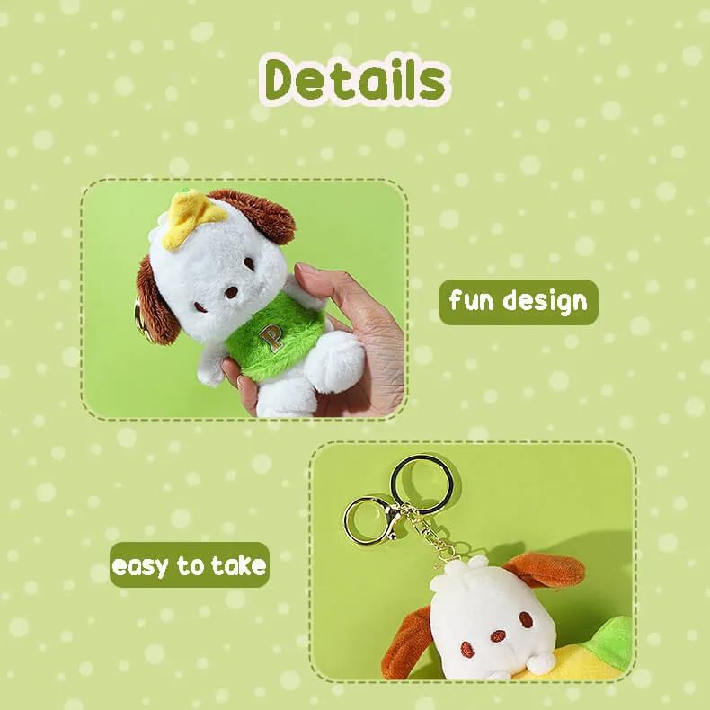 Pochacoo With Banana Design Plushie Keychain
