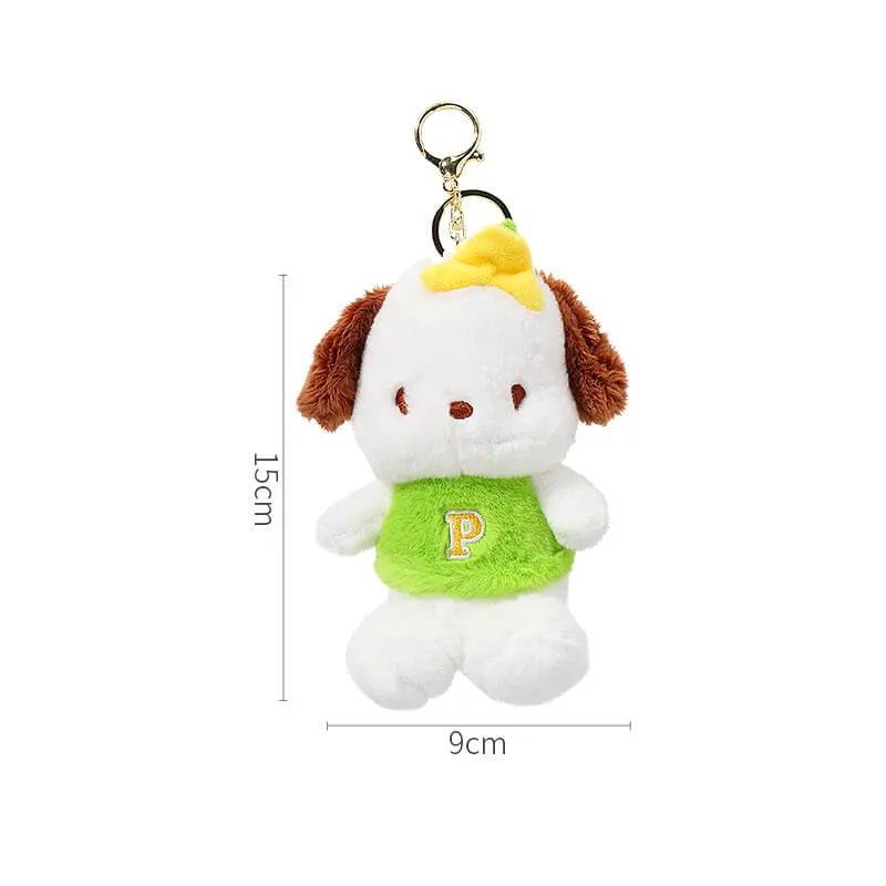 Pochacoo With Banana Design Plushie Keychain