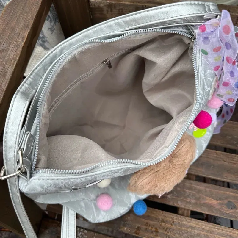 Uakiss Fashion Sweet Patchwork Bear Star Women's Handbags Y2k Aesthetic Kawaii Trendy Backpacks Fashion Casual Shoulder Crossbody Bags