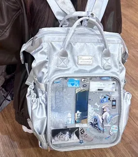 UAKISS  -  Japanese Fashion Y2k Aesthetic Backpack Fashion Casual Vintage Transparent Schoolbags Women All Match Ins Backpacks for Students